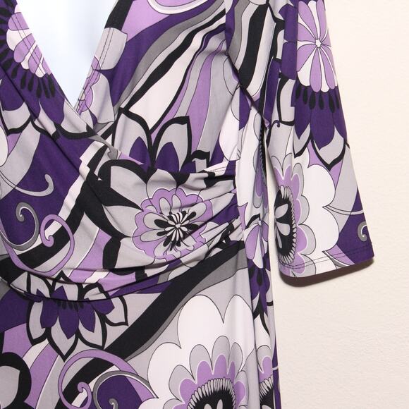 Vintage 70s Sunny  Floral Print Dress Size Medium Made in USA - Picture 5 of 8